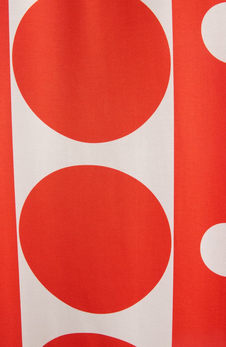 Dries Van Noten Drea Polka Dot Satin Shirtdress, Alternate, color, Red