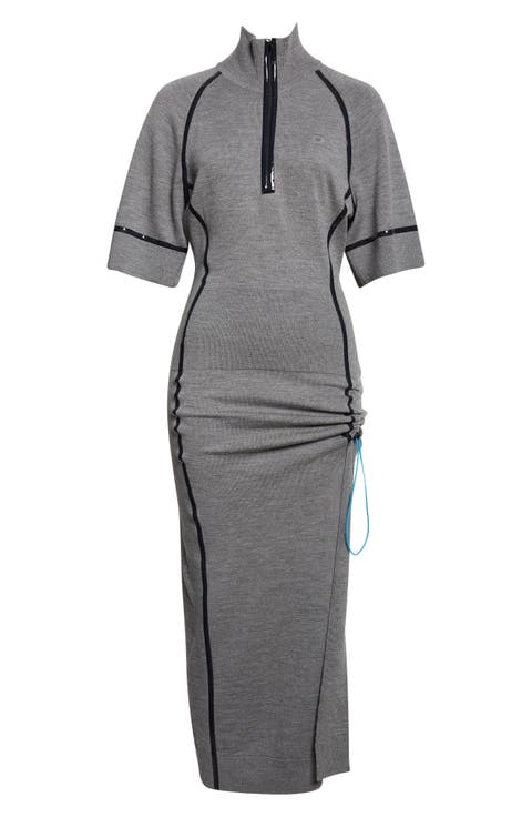 Technical Merino Wool Midi Sweater Dress