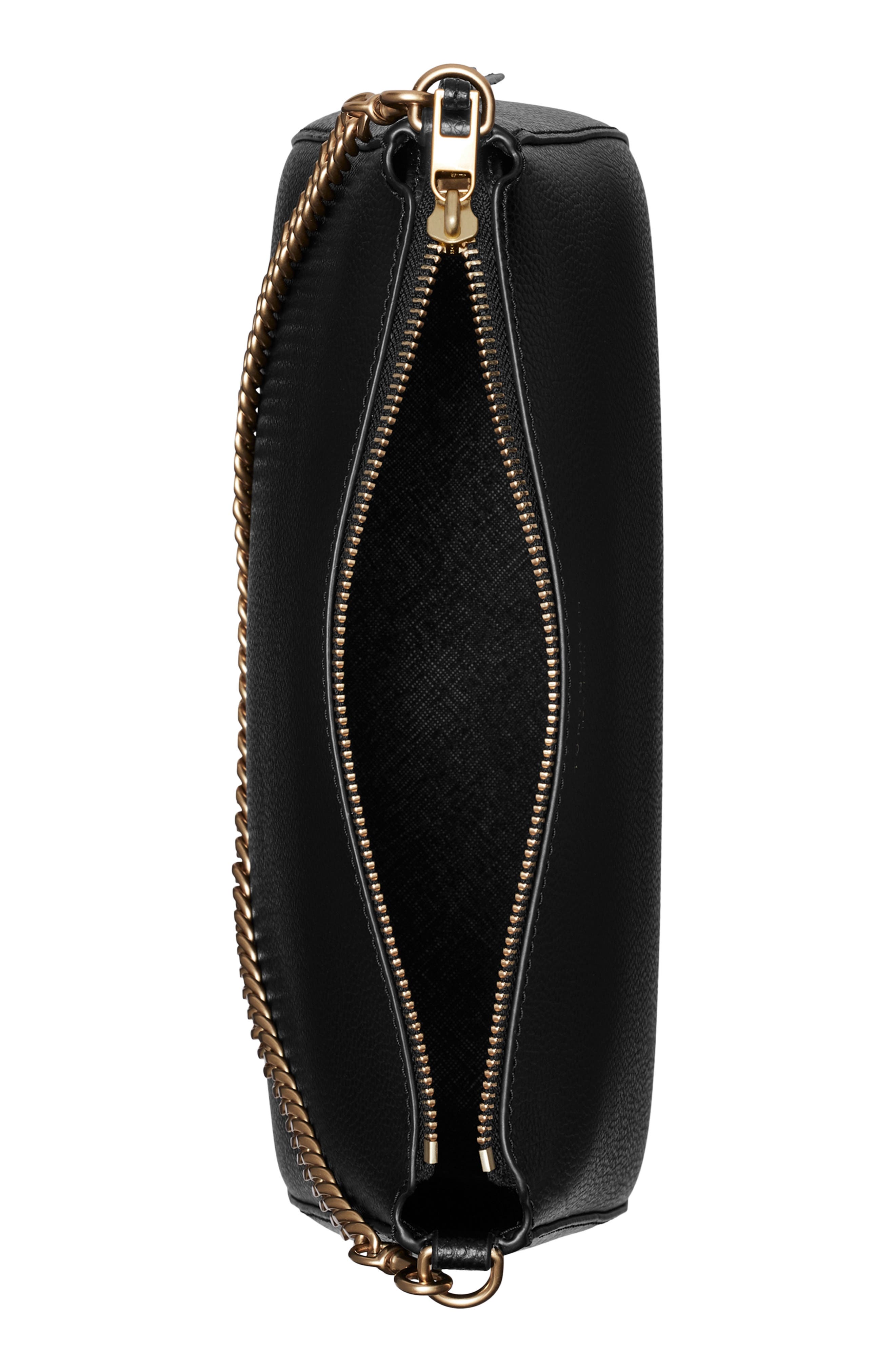 Tory Burch Perry Leather Shoulder Bag, Alternate, color, Black