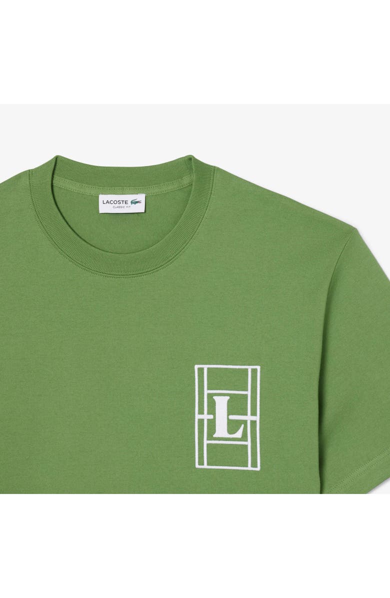 Lacoste Embroidered Court Logo Cotton T-Shirt, Alternate, color, Lambs Lettuce