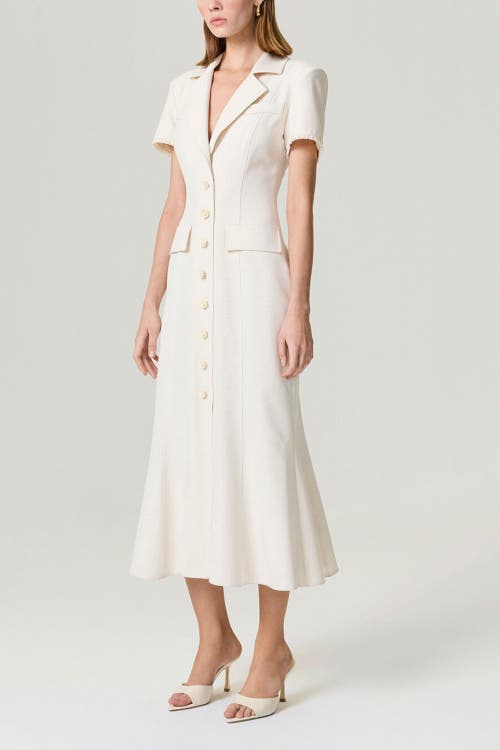 Nocturne Floral Button Detailed Maxi Dress In Neutral