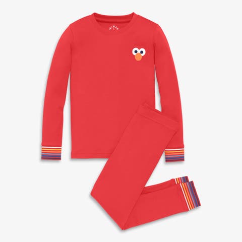 Kids Organic Sesame Street Embroidered PJ Set (Toddler, Little Kid, Big Kid)