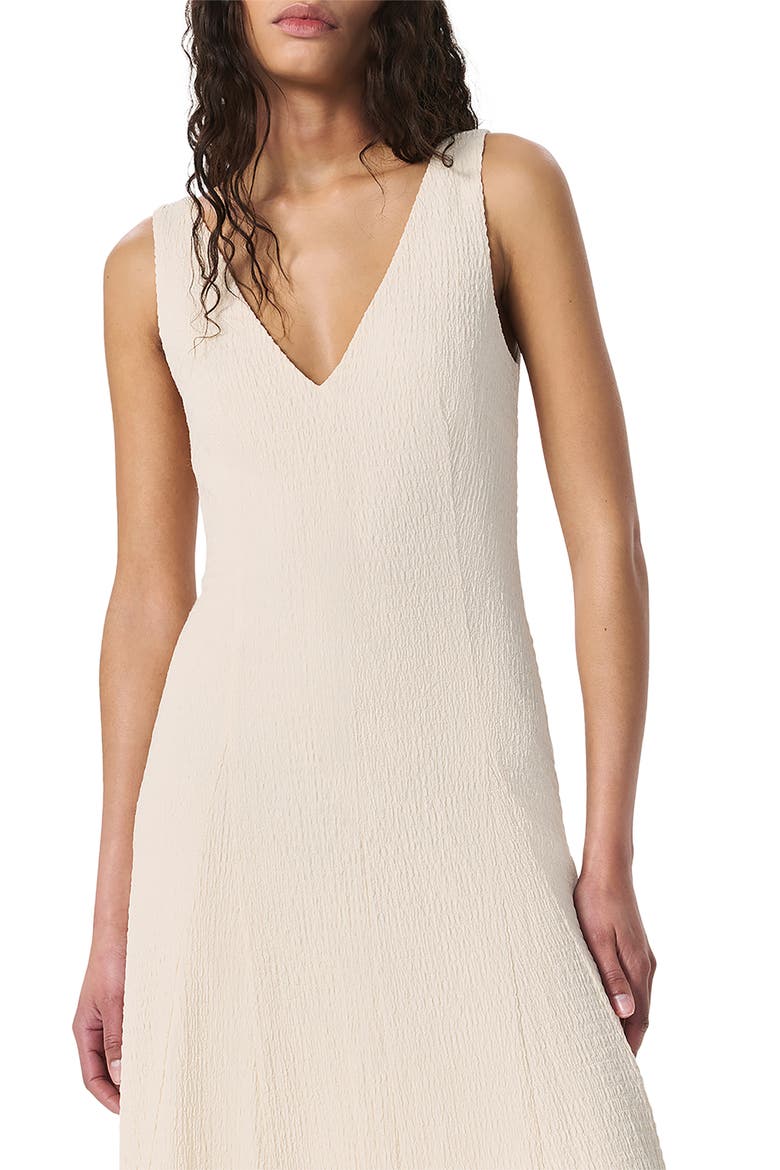 Lou Crinkled Midi Dress, Alternate, color, IVORY