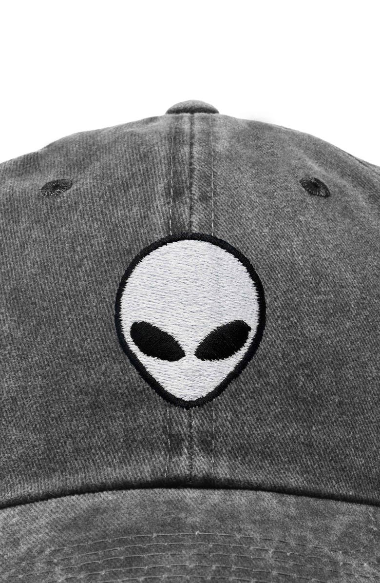 Dalix Alien Embroidered Classic Dad Cap, Alternate, color, Washed Black