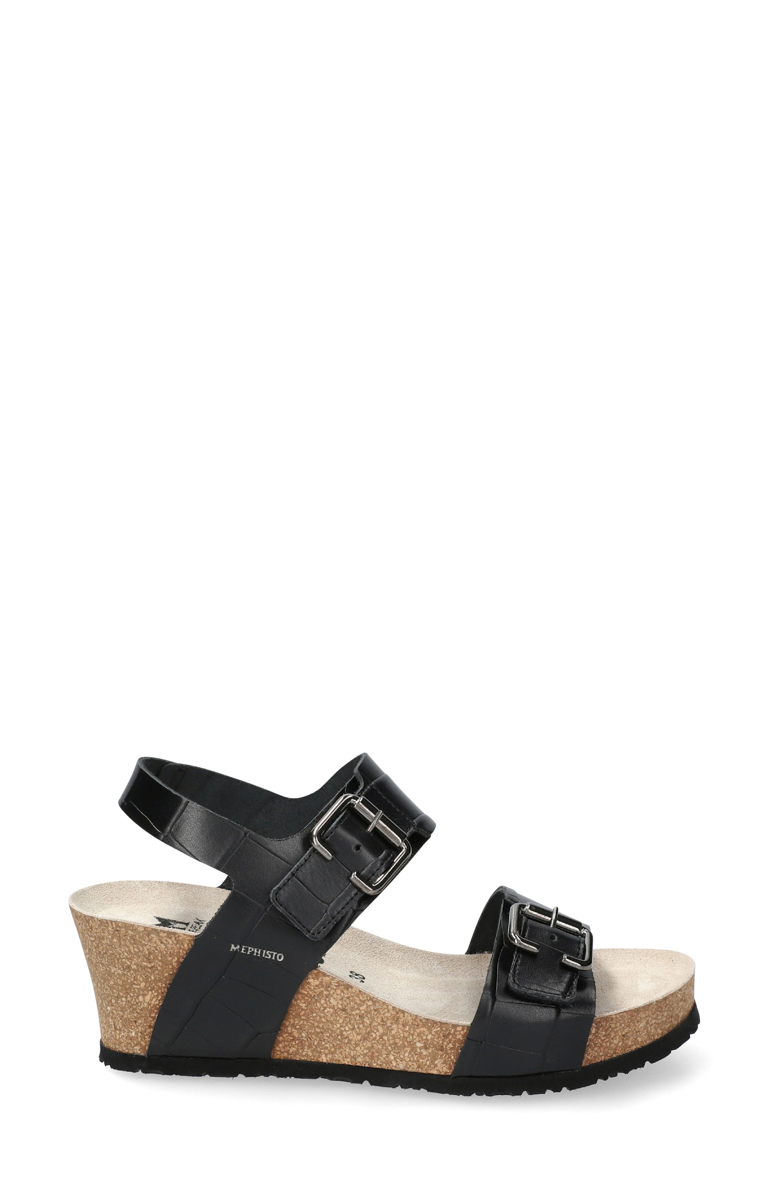 Lissandra Platform Wedge Sandal, Alternate, color, BLK SONORA