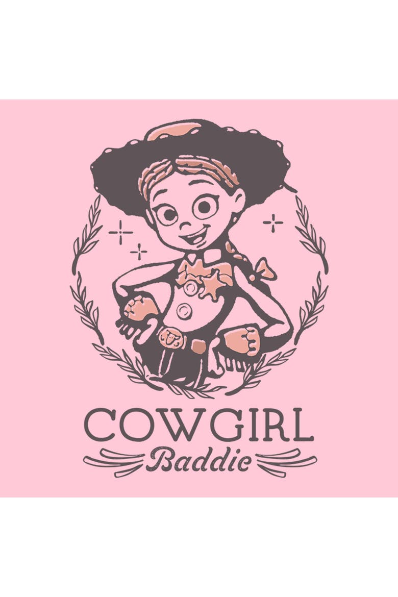 Girl's Toy Story 5 Cowgirl Baddie Badge  Graphic T-Shirt, Alternate, color, Light Pink