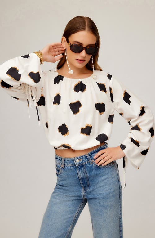 Shop Fifteen Twenty Serafina Dot Print Tie Sleeve Top