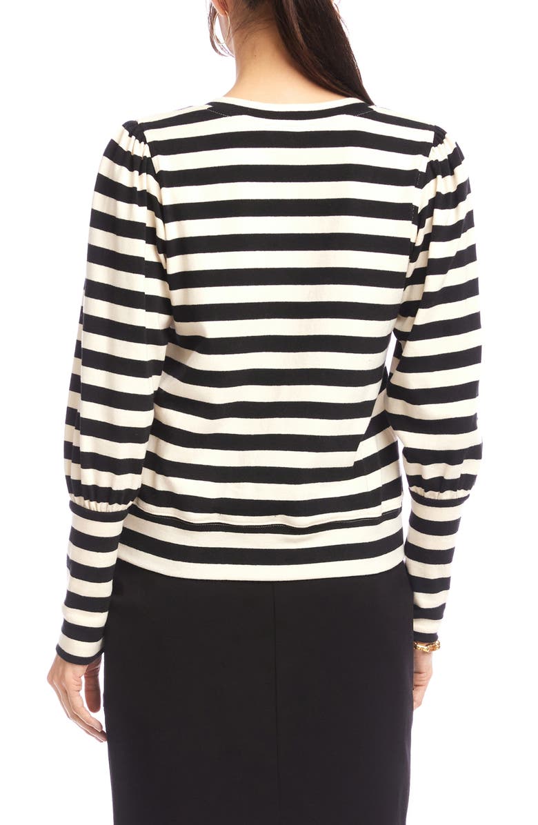 Karen Kane Bishop Sleeve Top, Alternate, color, Black Cream