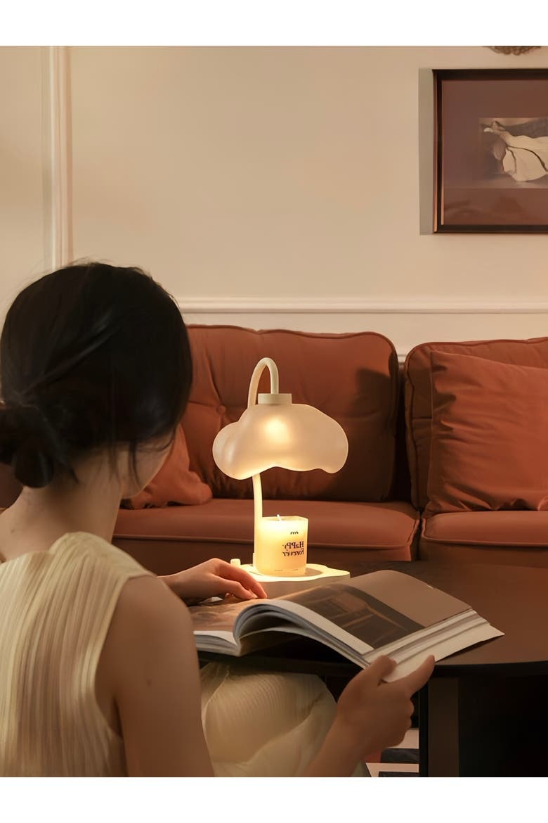 Cute Unique Cloud Candle Warmer Lamp With Timer For Large Candles, Alternate, color, White