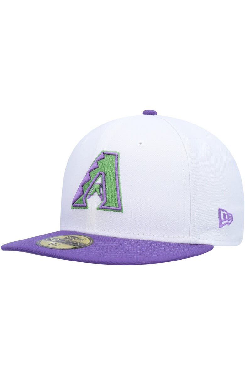 New Era Men's New Era White Arizona Diamondbacks Side Patch 59FIFTY Fitted Hat, Alternate, color, White