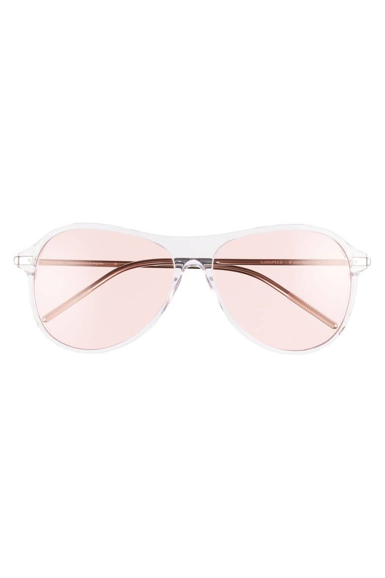 Godspeed 58mm Aviator Sunglasses, Alternate, color, CLEAR/ PINK