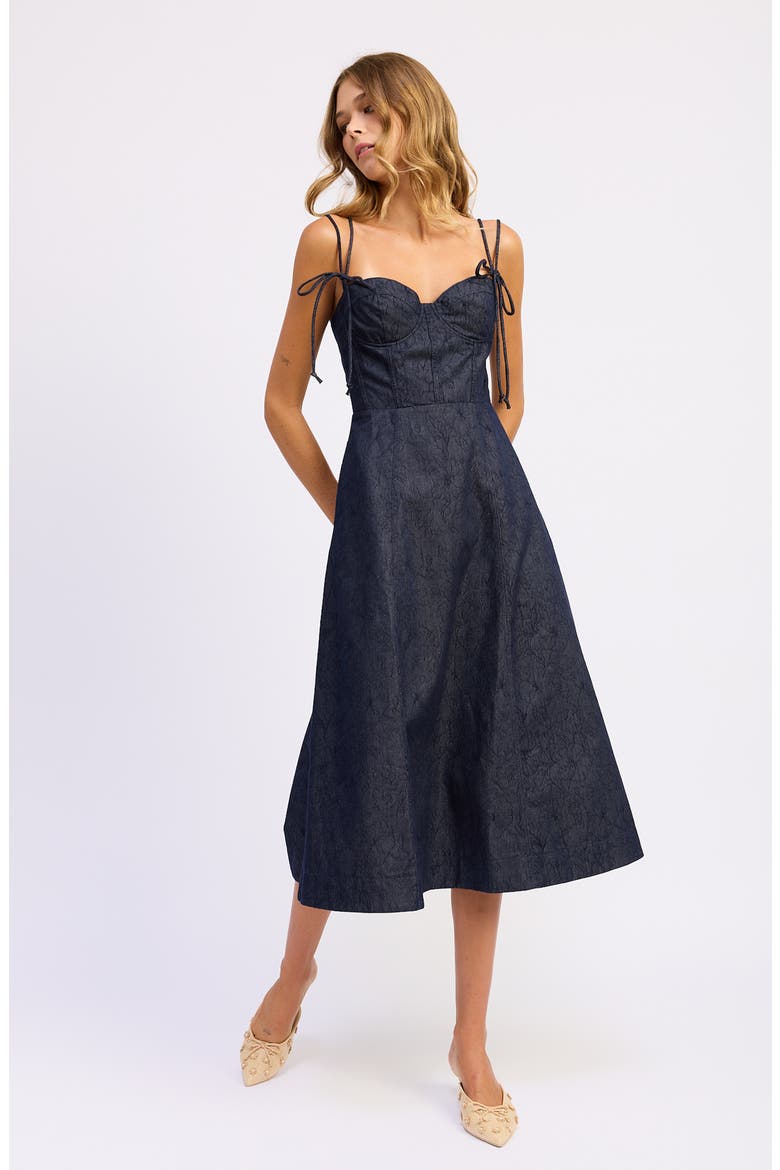 Darby Sweetheart Neck Midi Dress, Alternate, color, INDIGO