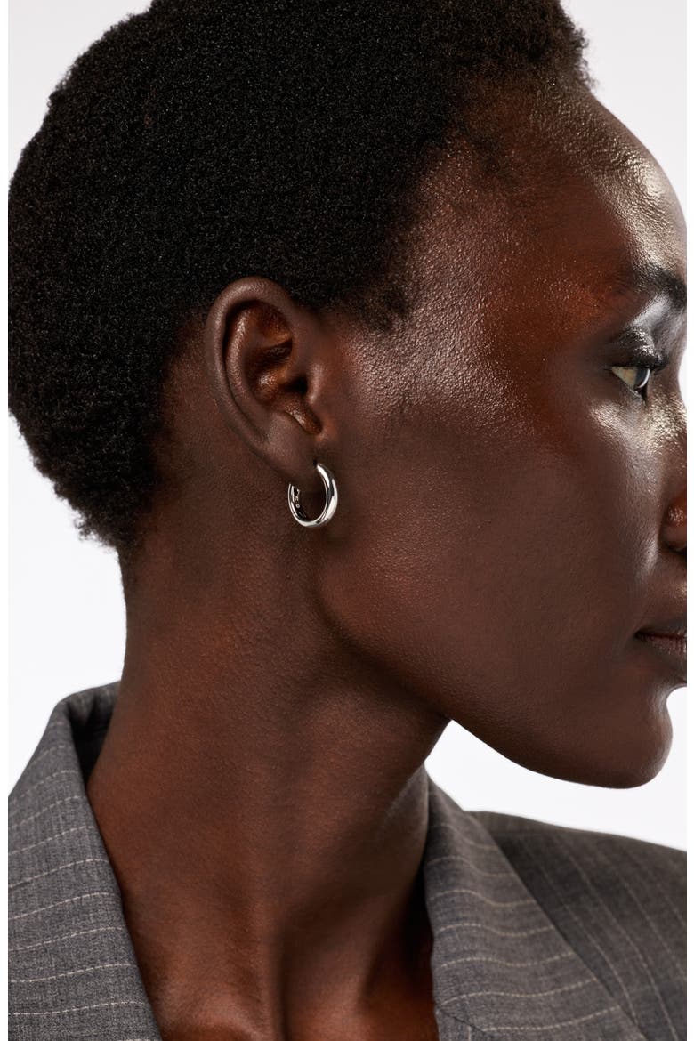 Guilia Medium Hoop Earrings, Alternate, color, SILVER