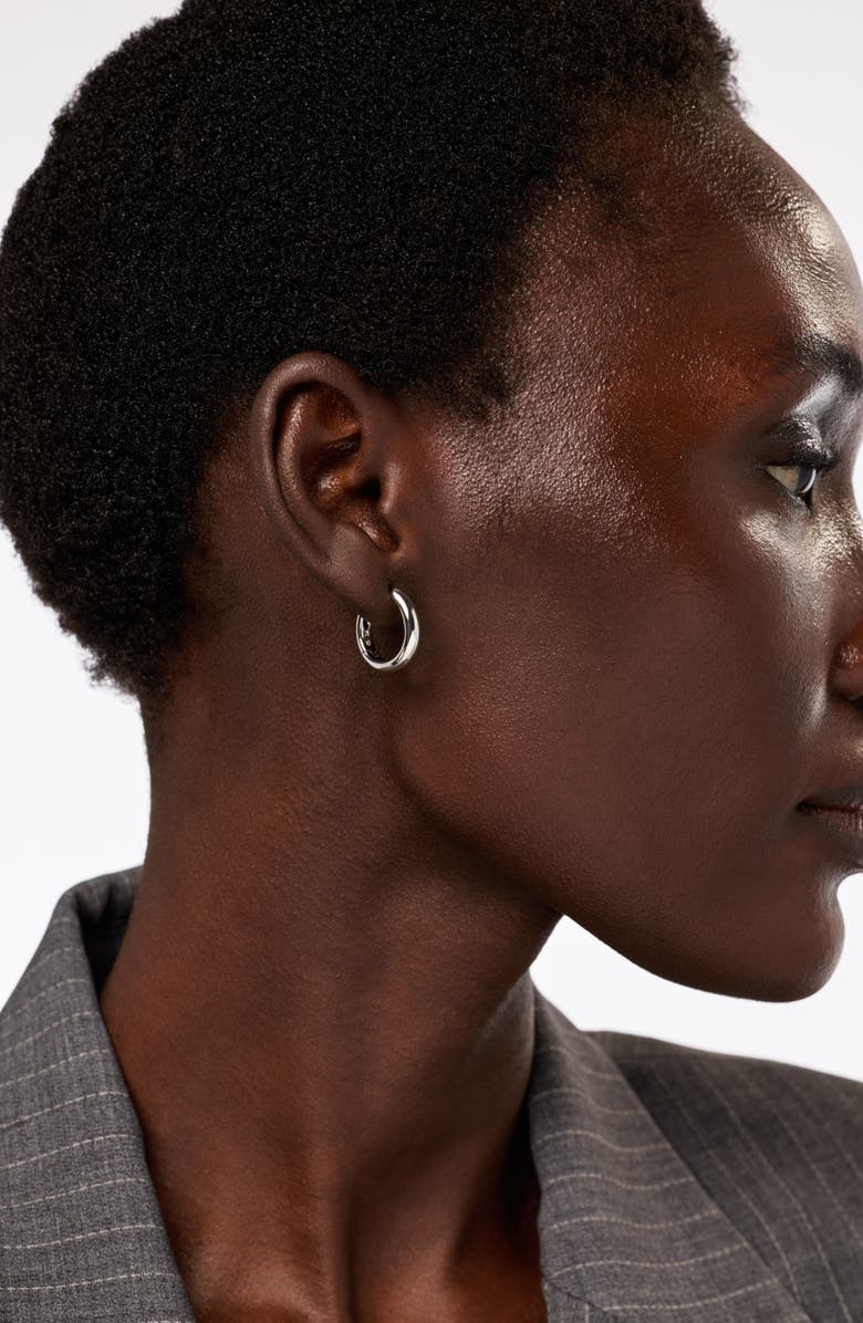 Ana Luisa Guilia Medium Hoop Earrings, Alternate, color, Silver