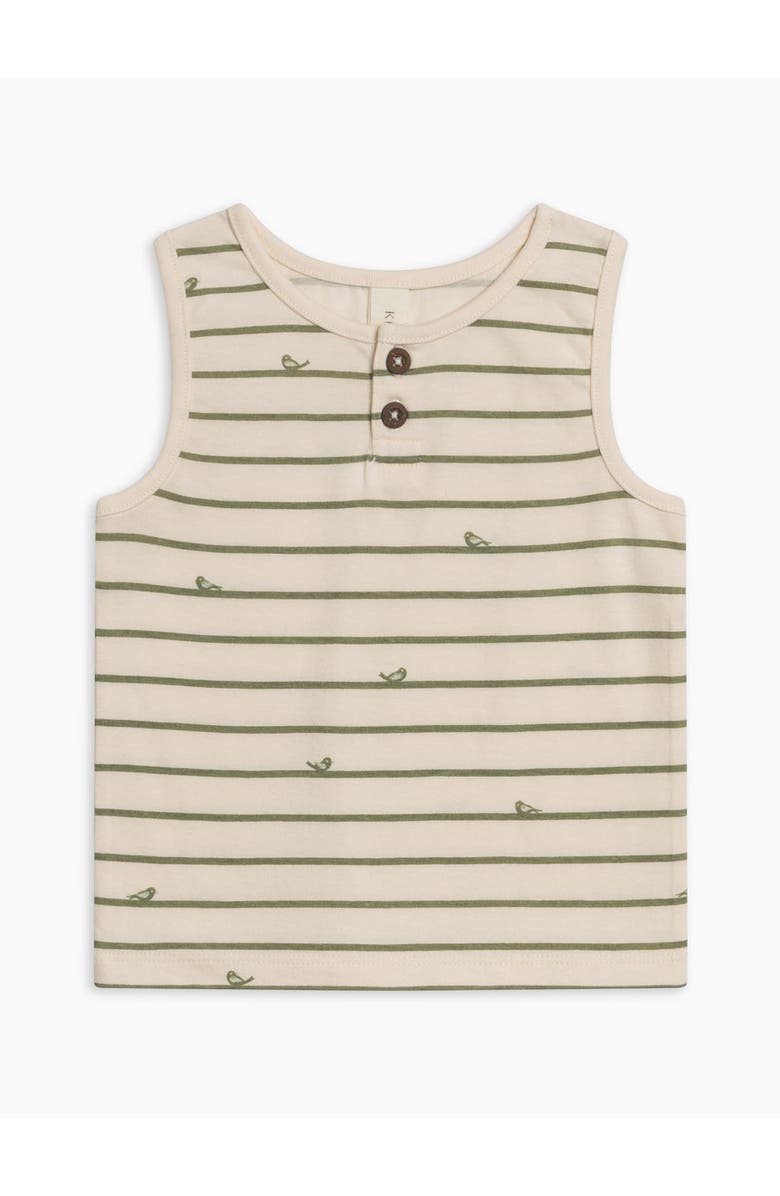 KENDI by Colored Organics Organic Niko Henley Tank, Alternate, color, Bird Stripe/Fern