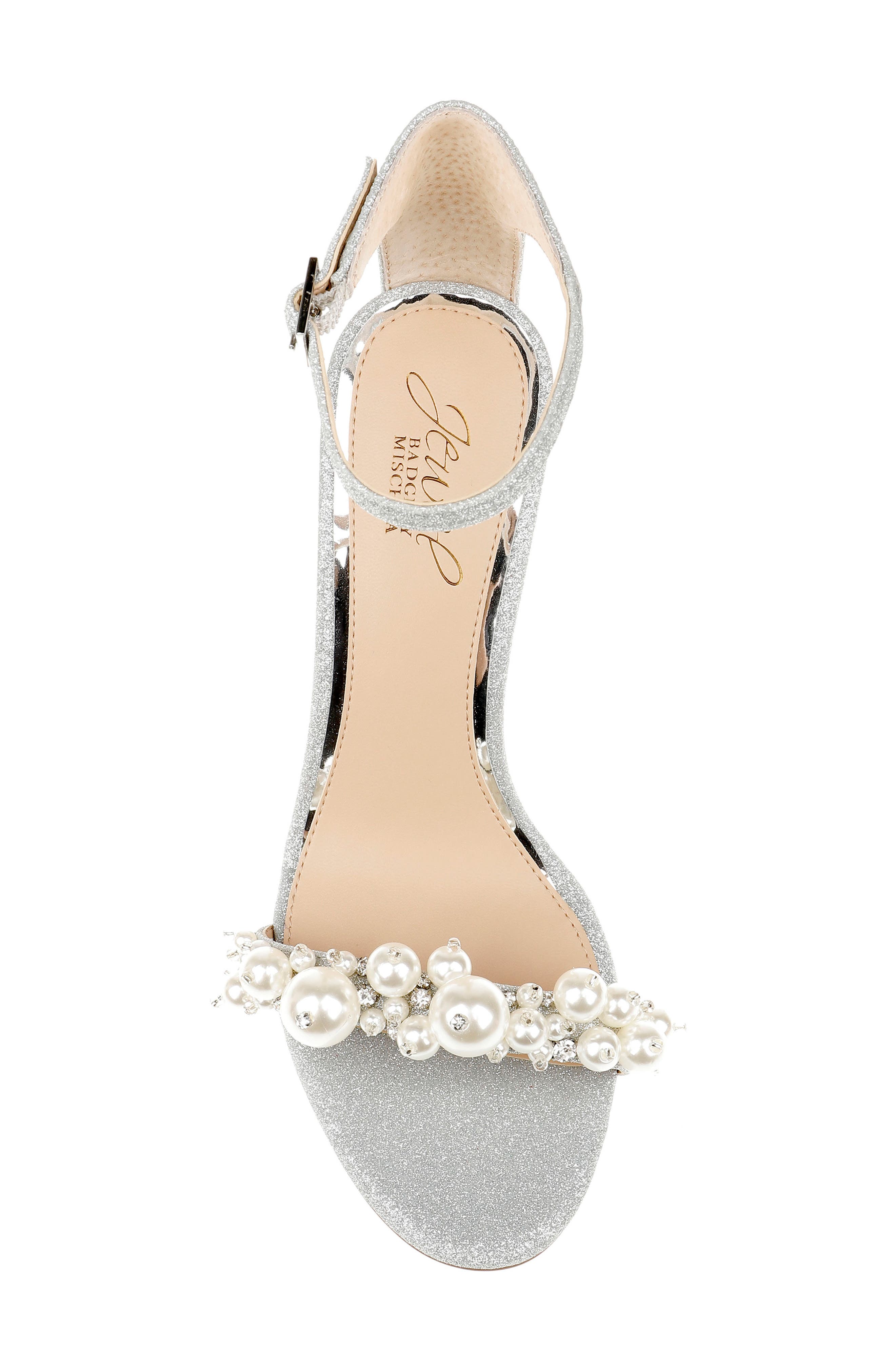 Jewel Badgley Mischka Laurence Ankle Strap Wedge Sandal, Alternate, color, 