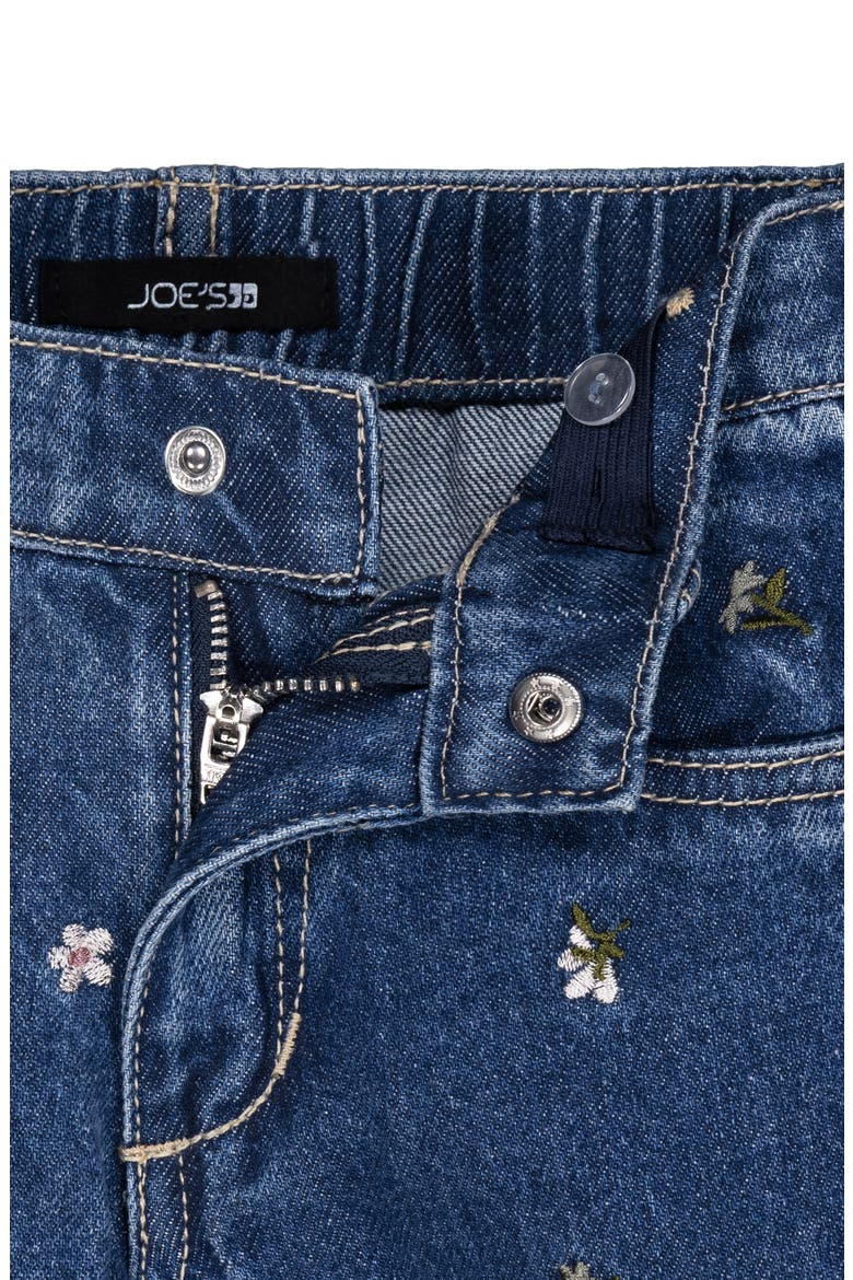 Kids' Mia Embroidered Floral Wide Leg Jeans, Alternate, color, DK WASH