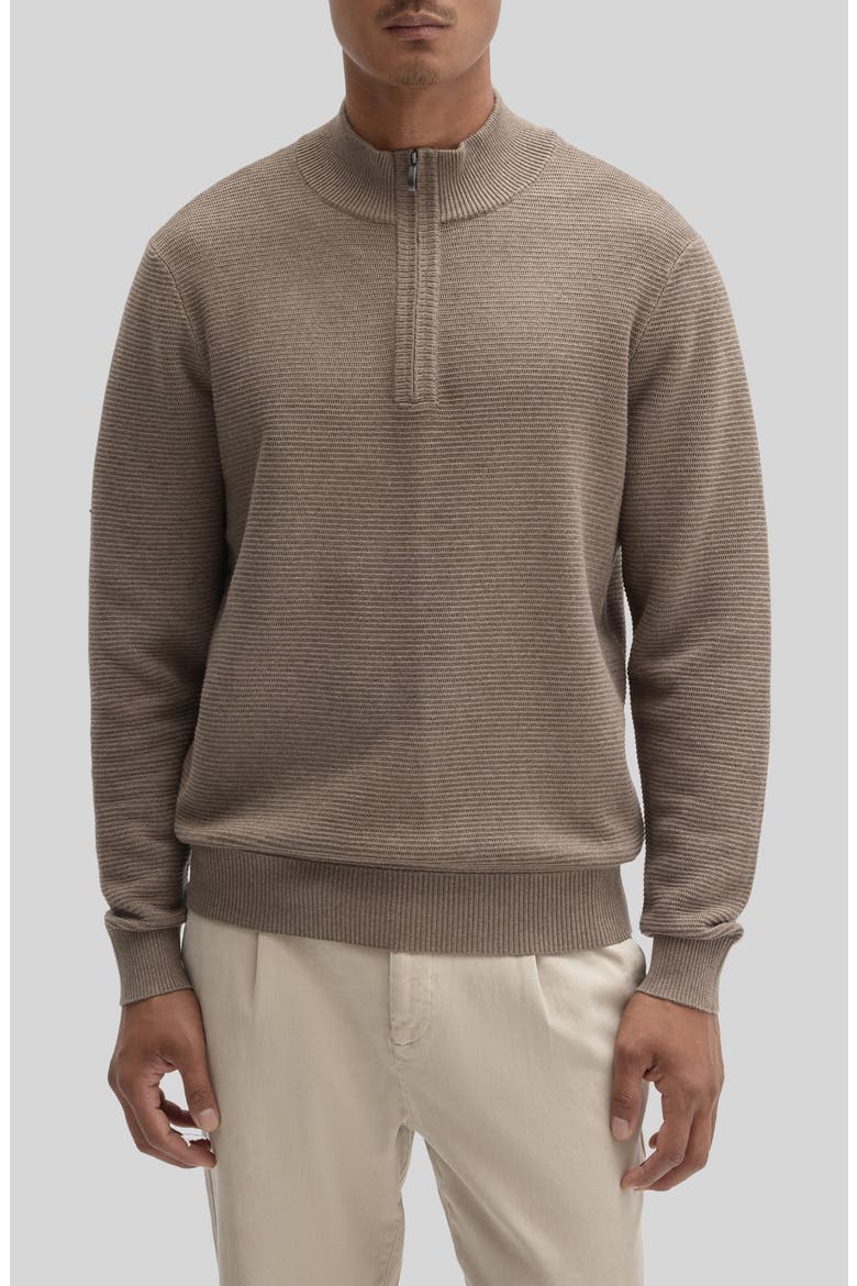 Gonzalo Quarter Zip Cotton Sweater, Main, color, SEQUOIA