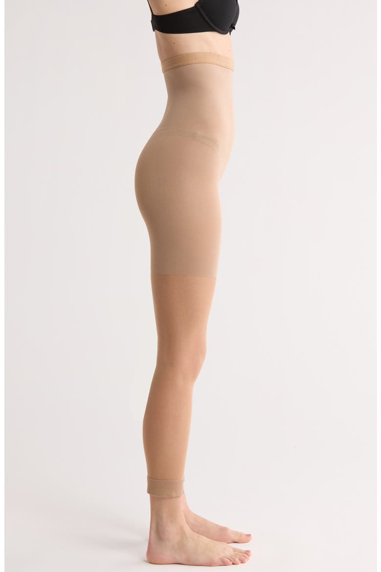 High Waisted Shaping Capri Tights, Alternate, color, BEIGE