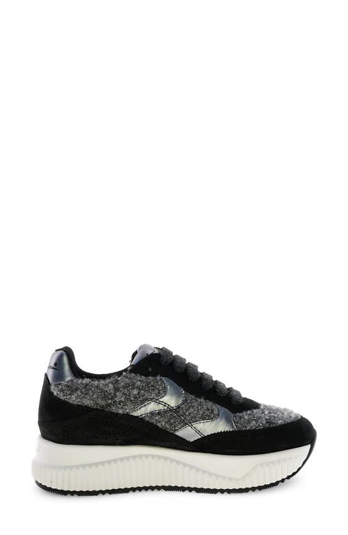 Voile Blanche Lana Genuine Shearling Platform Sneaker In Multi