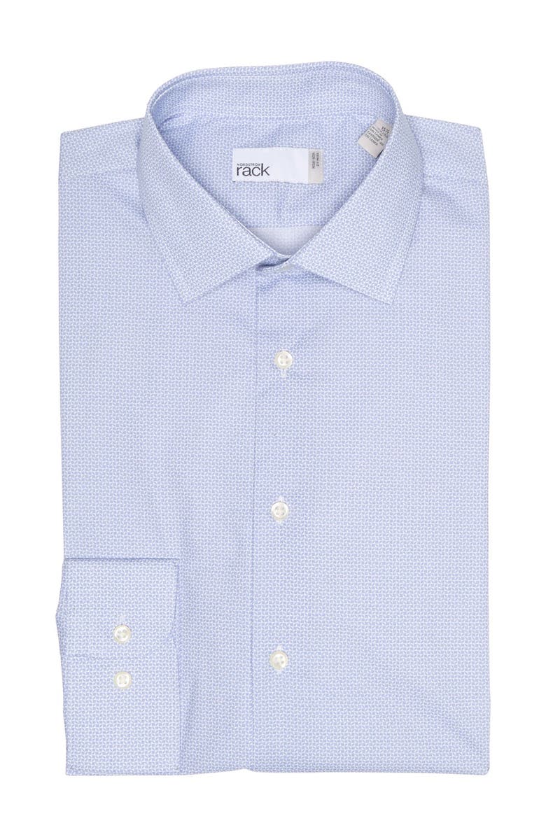 NORDSTROM RACK Geo Print Non-Iron Trim Fit Dress Shirt, Main, color,