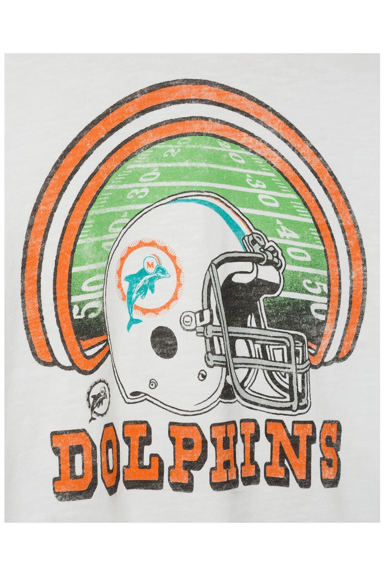 Miami Dolphins Graphic Cropped T-Shirt, Alternate, color, VINTAGE WHITE