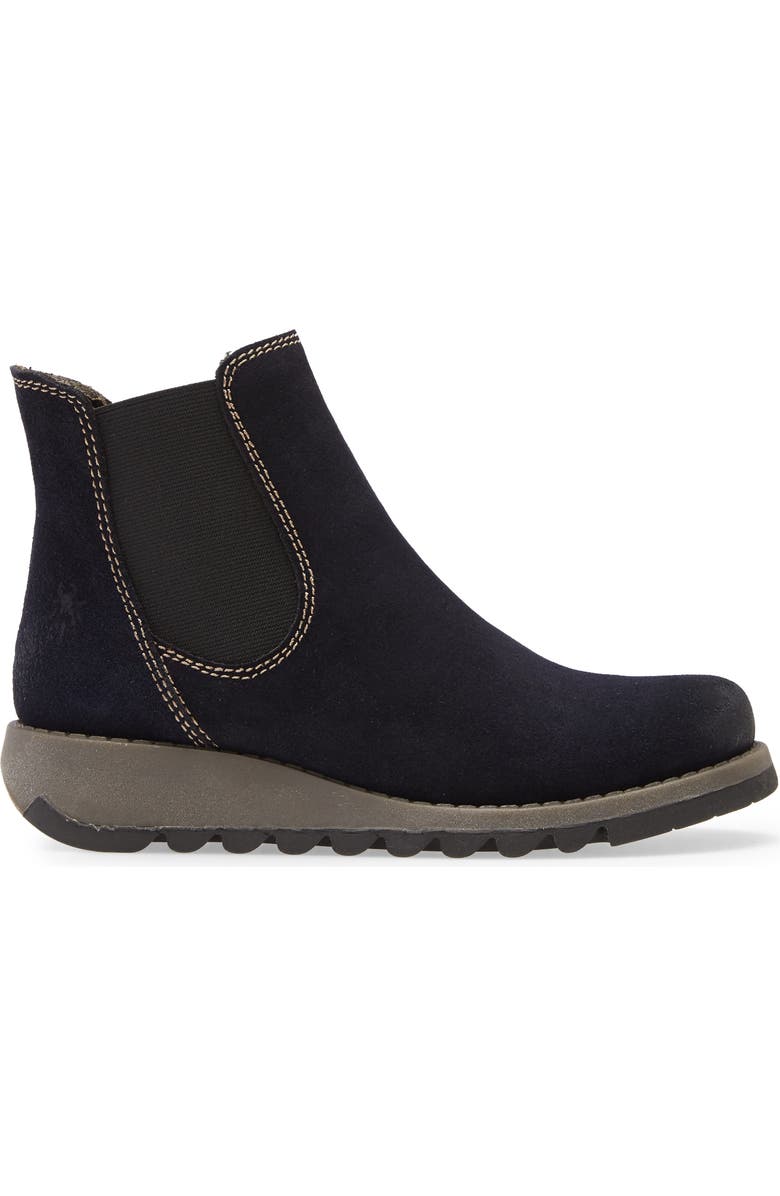 Fly London Salv Chelsea Boot, Alternate, color, Navy Suede