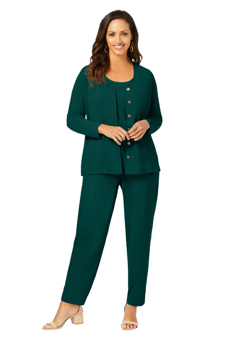 Stretch Knit 4 Piece Wardrober, Main, color, EMERALD GREEN