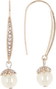 Marchesa Pave Crystal Linear Drop Earrings