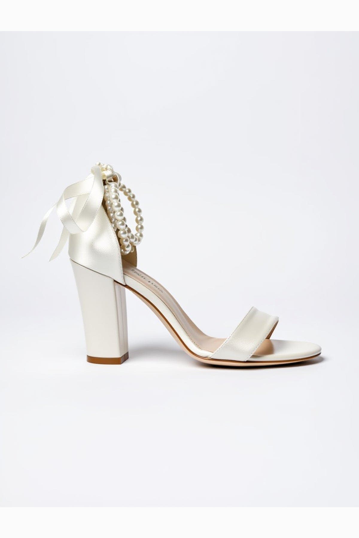 Forever & Always Shoes Caelis Pearl Ankle Strap Block Heel Sandal, Alternate, color, Ivory
