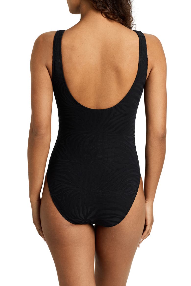 Ring Underwire One-Piece Swimsuit, Alternate, color, BLACK