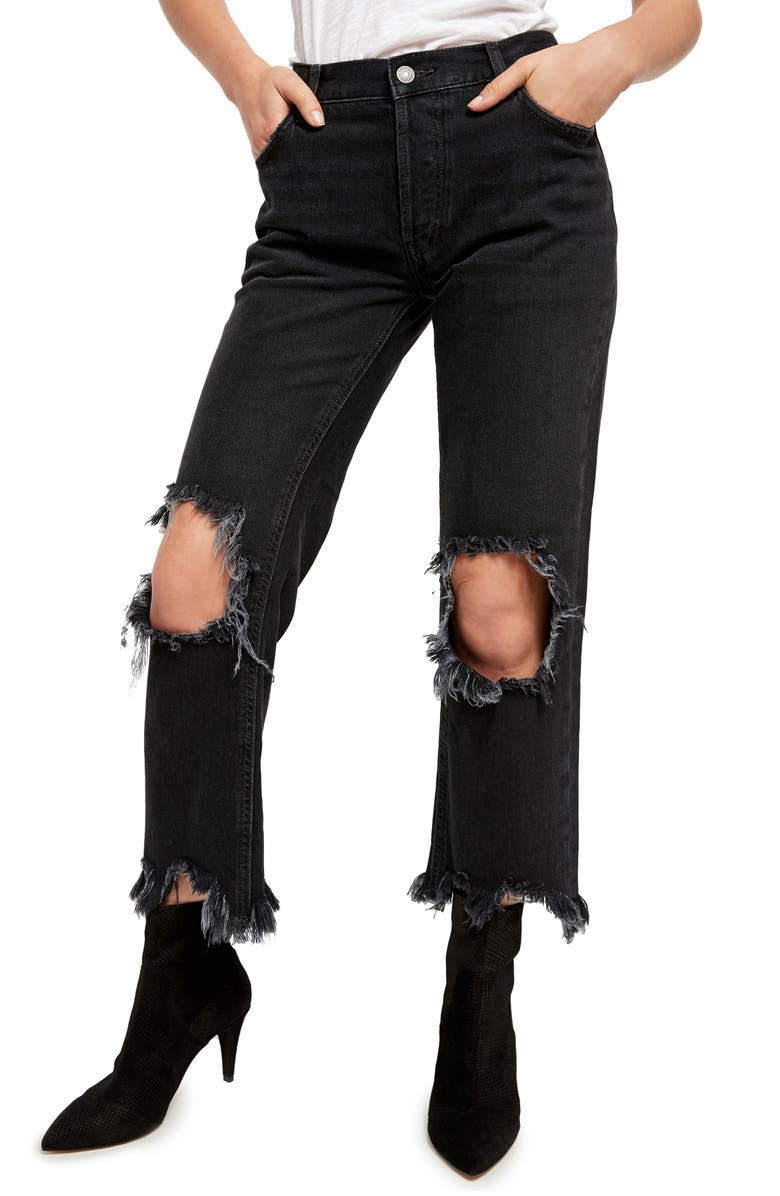 Free People We the Free Maggie Distressed Straight Leg Jeans, Main, color, 