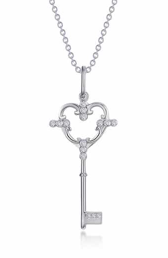 Lafonn Key for the Heart Simulated Diamond Pendant Necklace