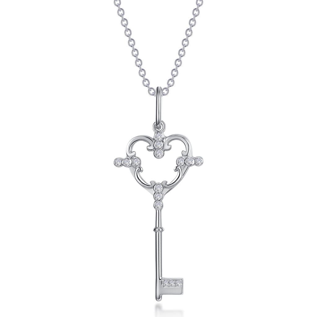 Lafonn Key For The Heart Simulated Diamond Pendant Necklace In Metallic