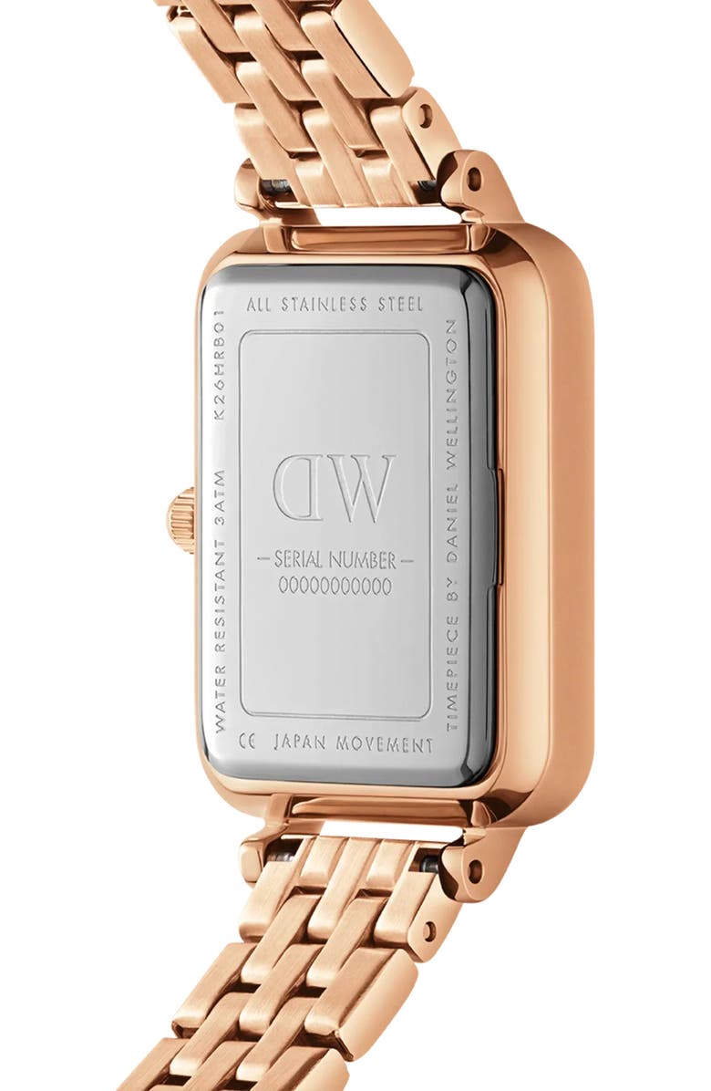 Daniel Wellington Quadro Bracelet Watch, 20mm x 26mm, Alternate, color, Rose Gold
