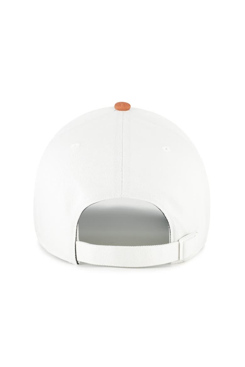 Men's '47  White/Texas Orange Texas Longhorns Contemporary Basics Two Tone Clean Up Adjustable Hat, Alternate, color, White
