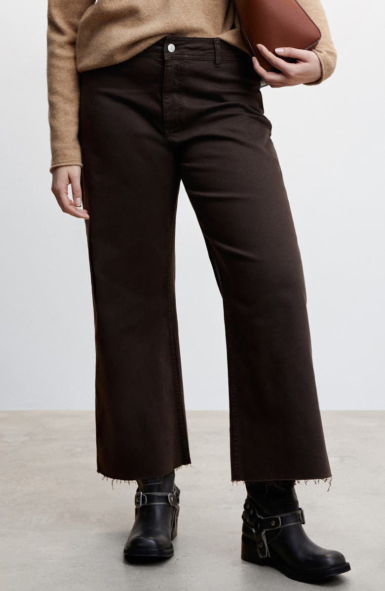 MANGO High Waist Culotte Wide Leg Jeans, Alternate, color,