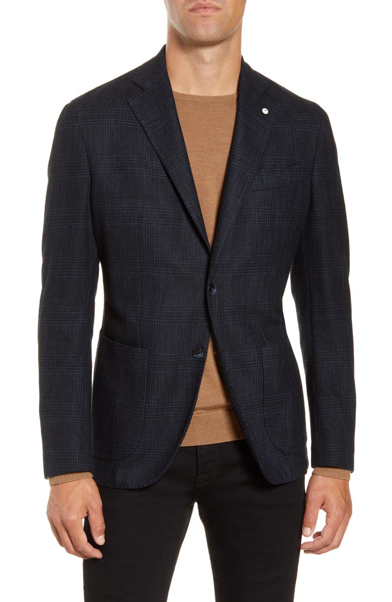 L.B.M. 1911 Trim Fit Plaid Cotton Blend Sport Coat, Main, color, 