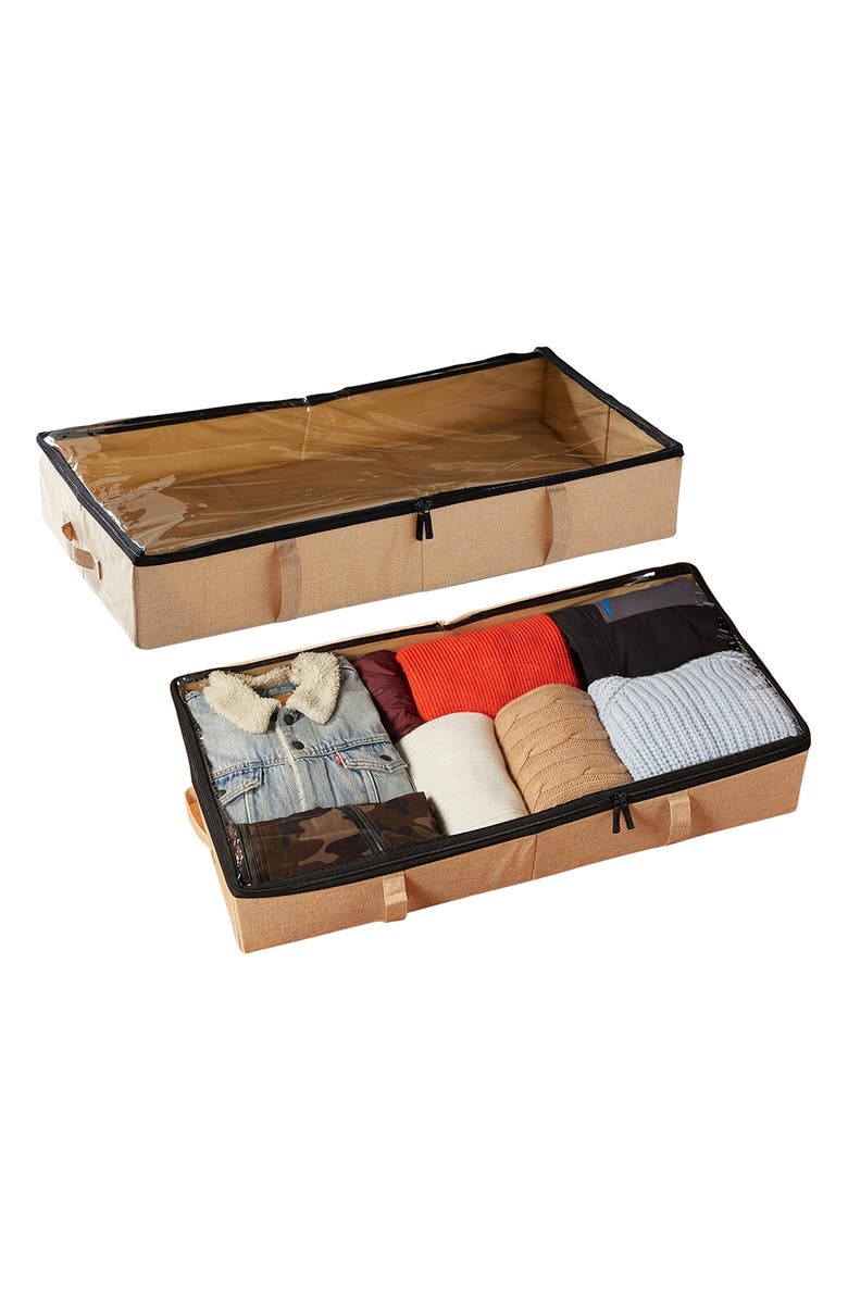 Luxury Home 2-Pack Foldable Storage Boxes, Alternate, color, Off-White