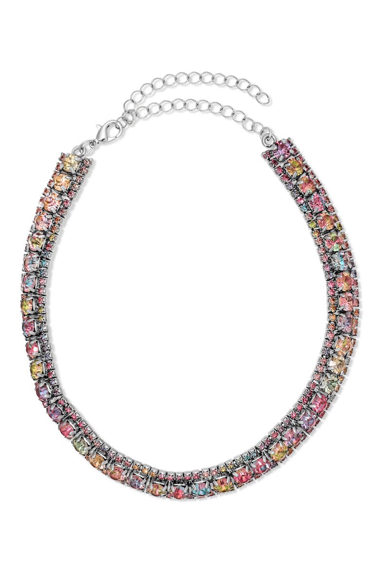 Cait CZ Collar Necklace, Main, color, SILVER