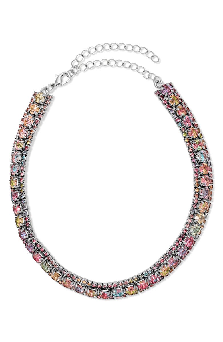 EYE CANDY LOS ANGELES Cait CZ Collar Necklace, Main, color, Silver