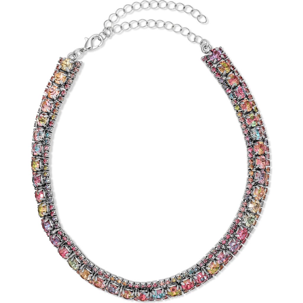Eye Candy Los Angeles Cait Cz Collar Necklace In Silver