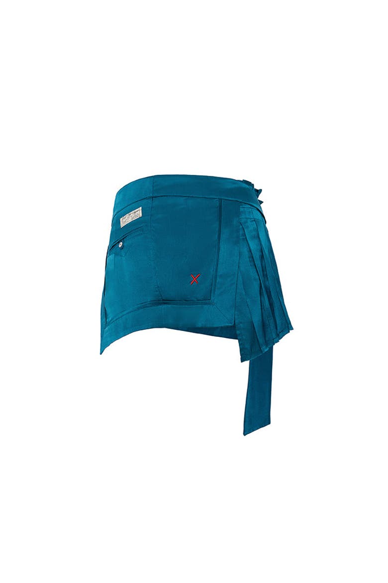 Pure Silk Super Mini Skirt, Alternate, color, BLUE