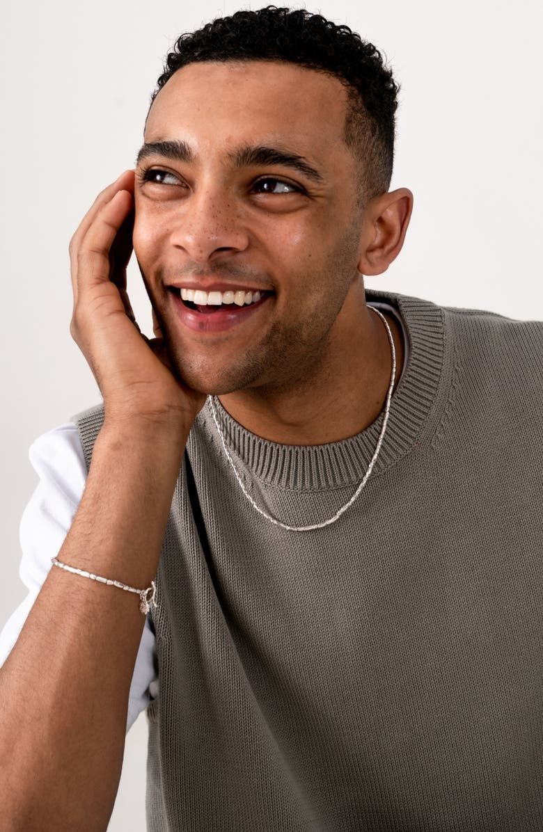 Dower & Hall Men's Rice Nomad Necklace, Alternate, color, Sterling Silver