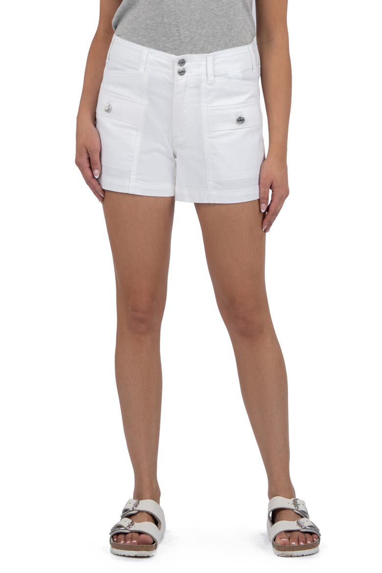 Jane Patch Pocket Denim Shorts, Main, color, OPTIC WHITE