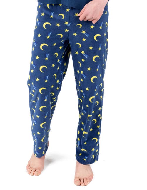 Leveret Fleece Printed Holiday Pajama Pants In Blue
