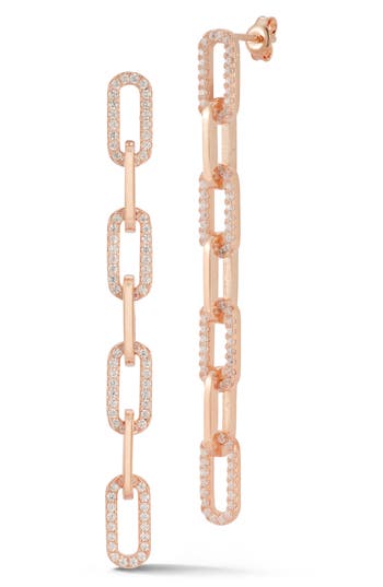 Chloe & Madison Chloe And Madison Cubic Zirconia Seven Link Drop Earrings In Gold