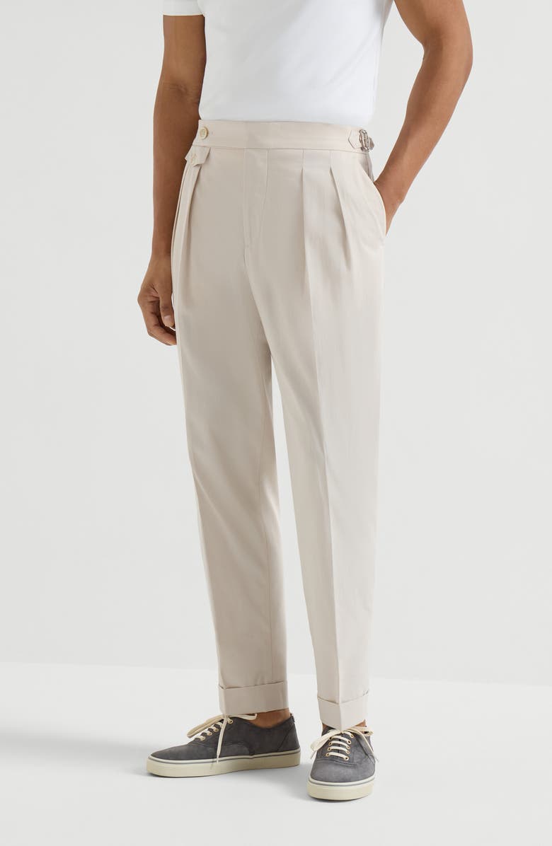 Brunello Cucinelli Cotton twill trousers, Alternate, color, Yuta