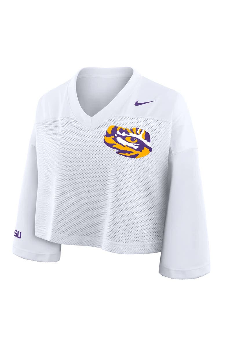 Nike Women's Nike White LSU Tigers Cropped Mesh Dri-FIT Fashion Jersey, Alternate, color, White