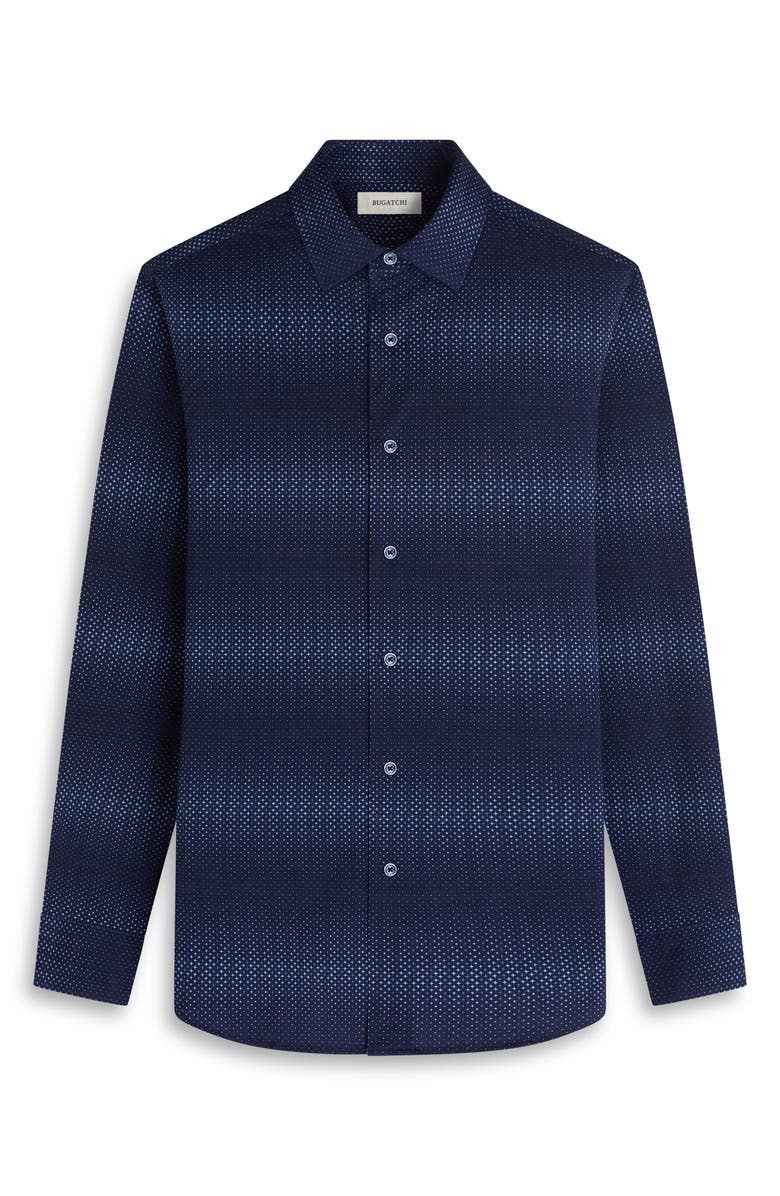 Bugatchi James OoohCotton<sup>®</sup> Gradient Geo Print Button-Up Shirt, Alternate, color, Navy